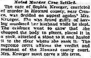 Gustave Kreuger Murder Des Moines Capital Friday Nov. 24, 1904